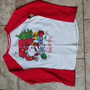Girls peanuts Christmas shirt